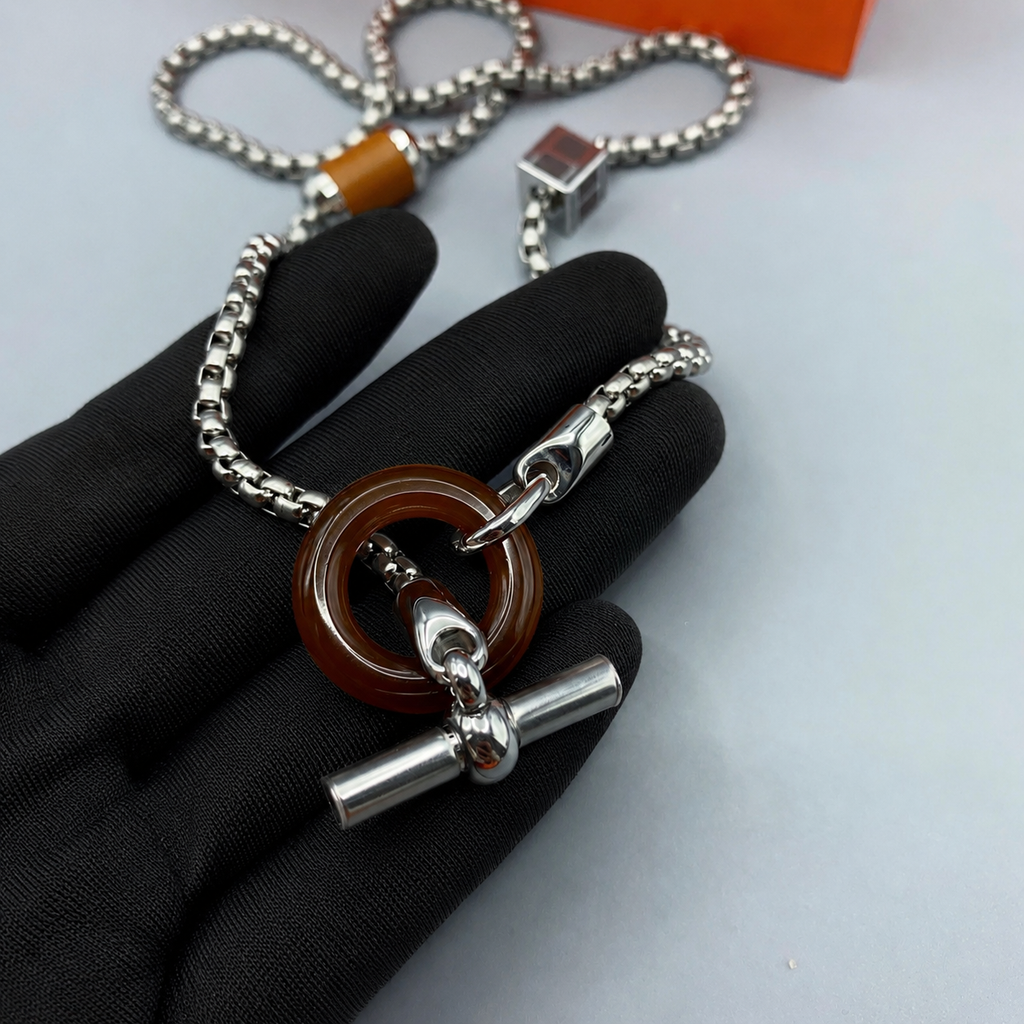 Hermès Meli-Melo Necklace Palladium Horn