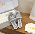 Dior Oblique Monogram Lace Heeled Mule Sandal