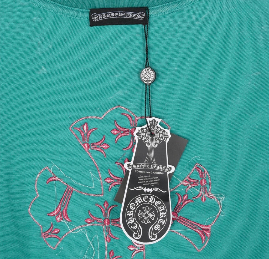 Chrome Hearts Ornate Cross Embroidered T-Shirt