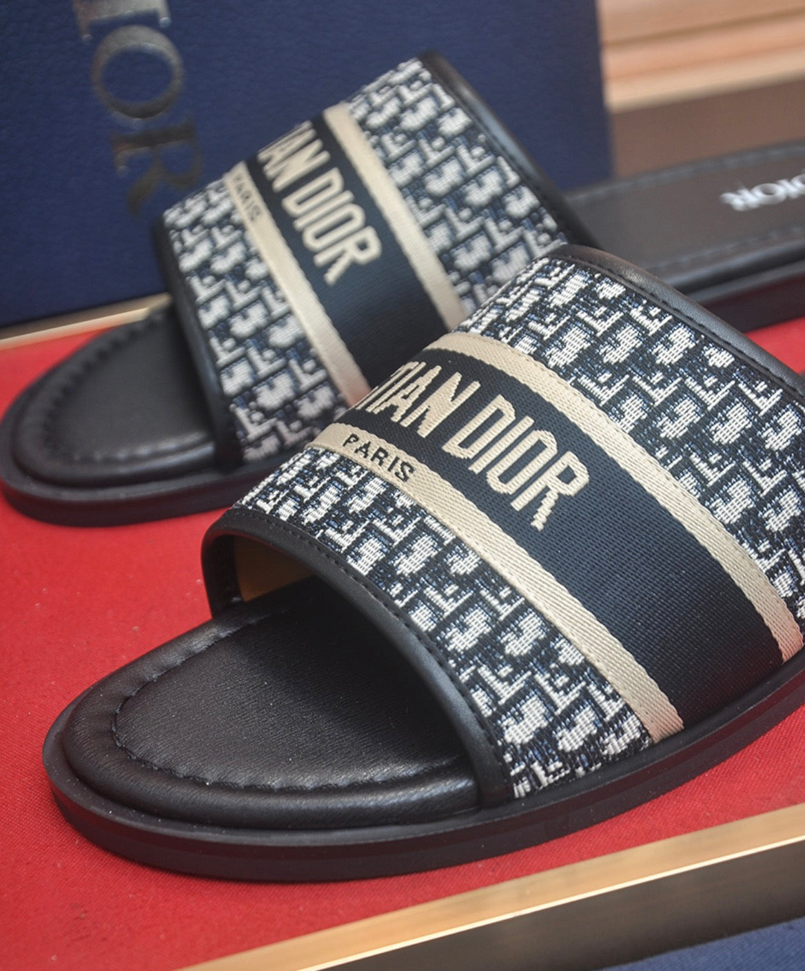 Dior Aqua Sandal Beige Dior Oblique Jacquard