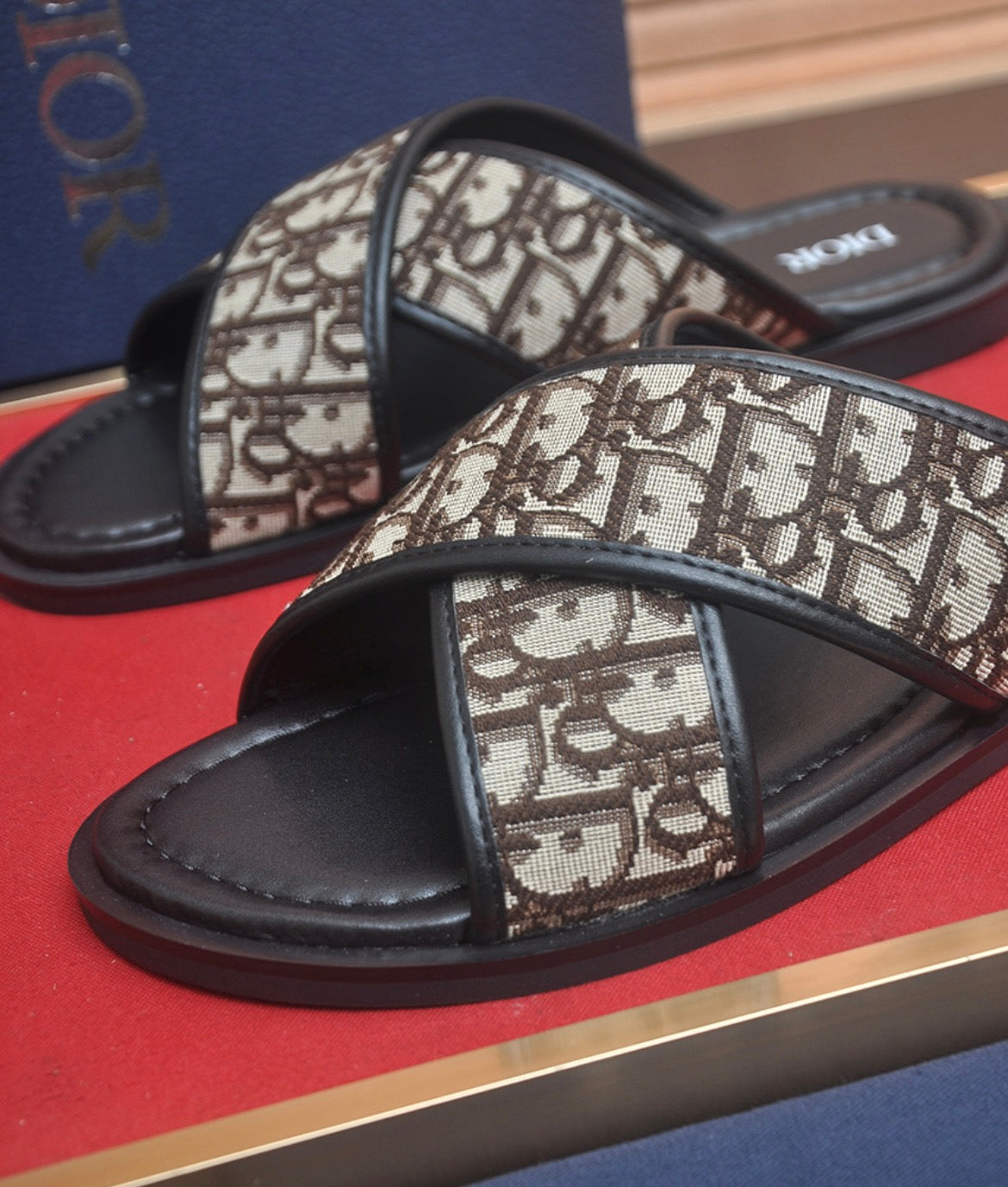 Dior Alias Sandal Beige Black Dior Oblique Jacquard