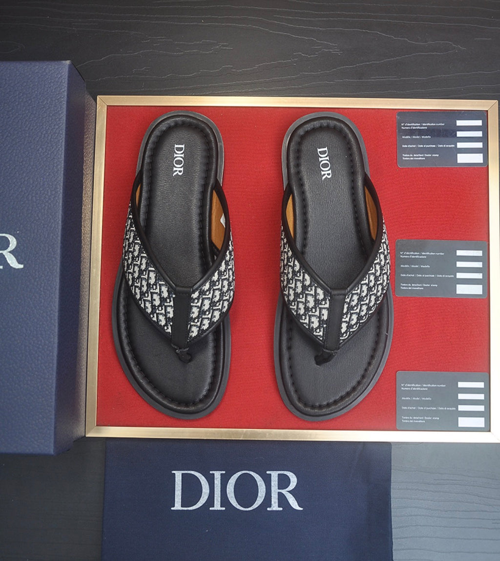 Dior Alias Thong Sandal Black Dior Oblique Jacquard