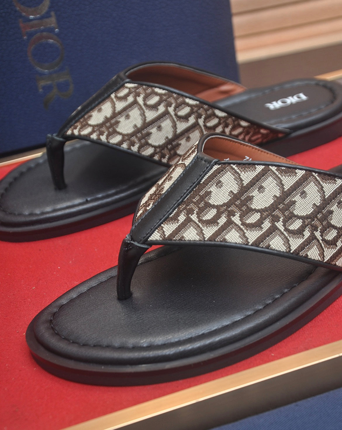 Dior Alias Thong Sandal Black Dior Oblique Jacquard