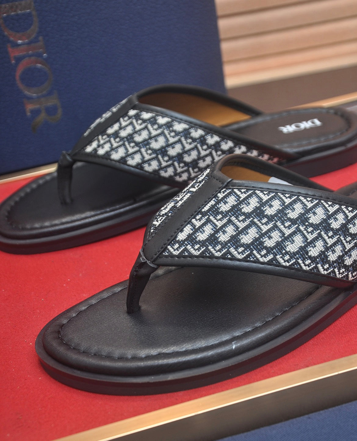 Dior Alias Thong Sandal Black Dior Oblique Jacquard