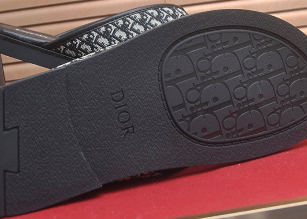 Dior Alias Thong Sandal Black Dior Oblique Jacquard