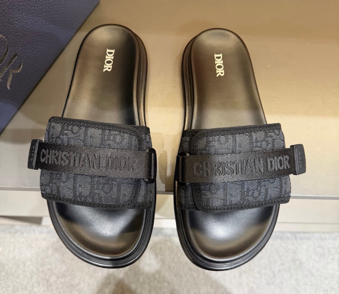 Dior Aqua Sandal Black Dior Oblique Jacquard