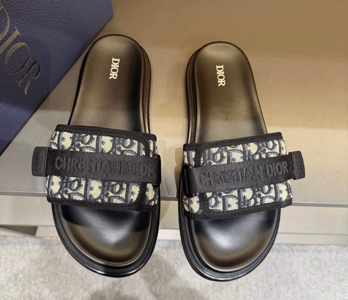 Dior Aqua Sandal Black Dior Oblique Jacquard