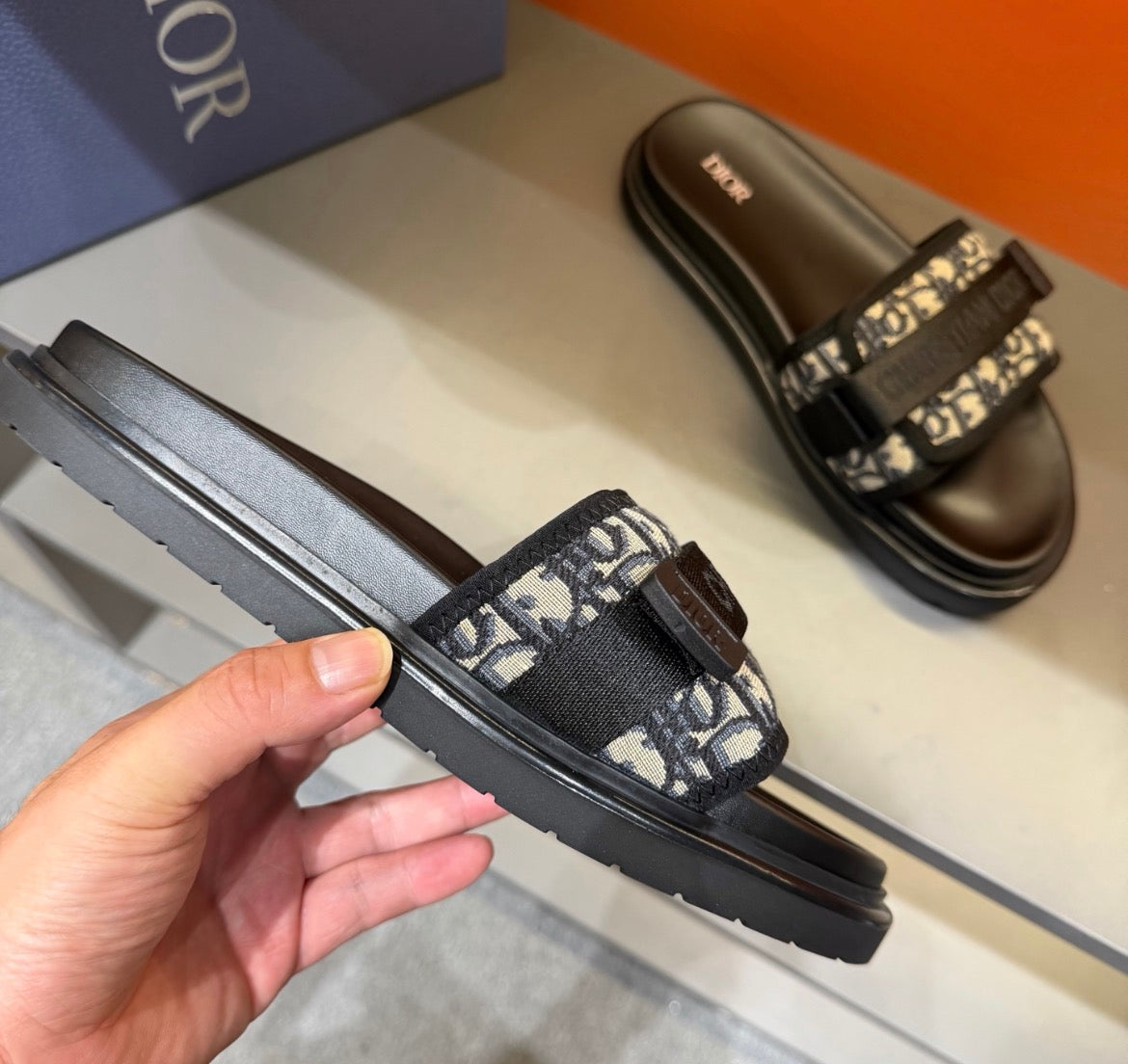 Dior Aqua Sandal Black Dior Oblique Jacquard