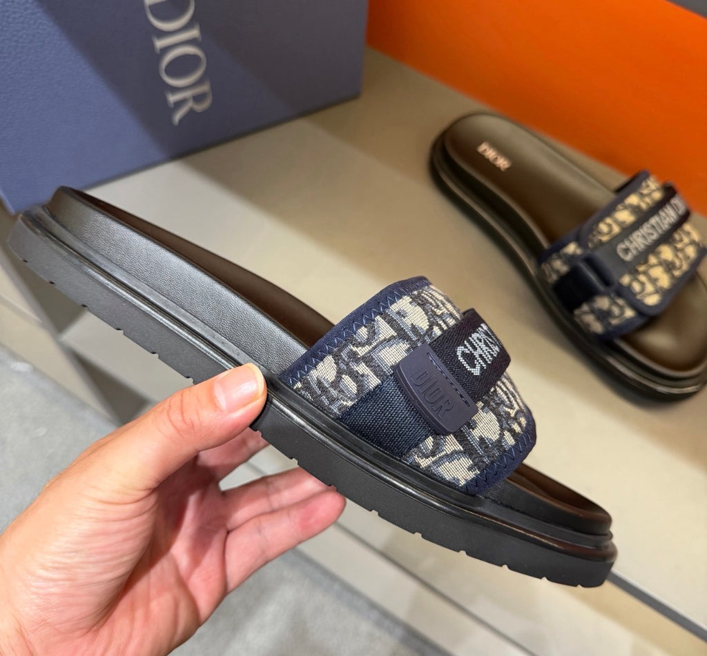 Dior Aqua Sandal Black Dior Oblique Jacquard