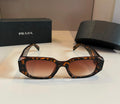 Prada Tortoise Rectangular Sunglasses with Brown Gradient Lenses