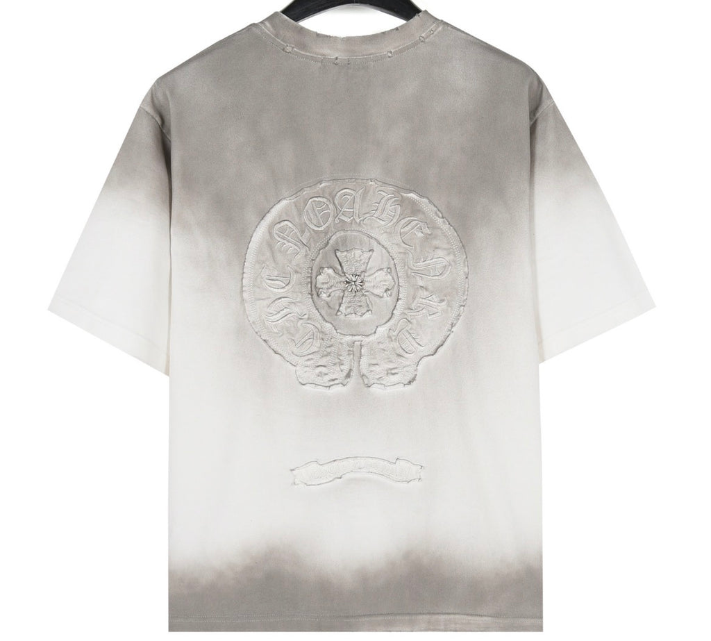 Chrome Hearts Cemetery T-Shirt Cream Vintage Wash Embroidered