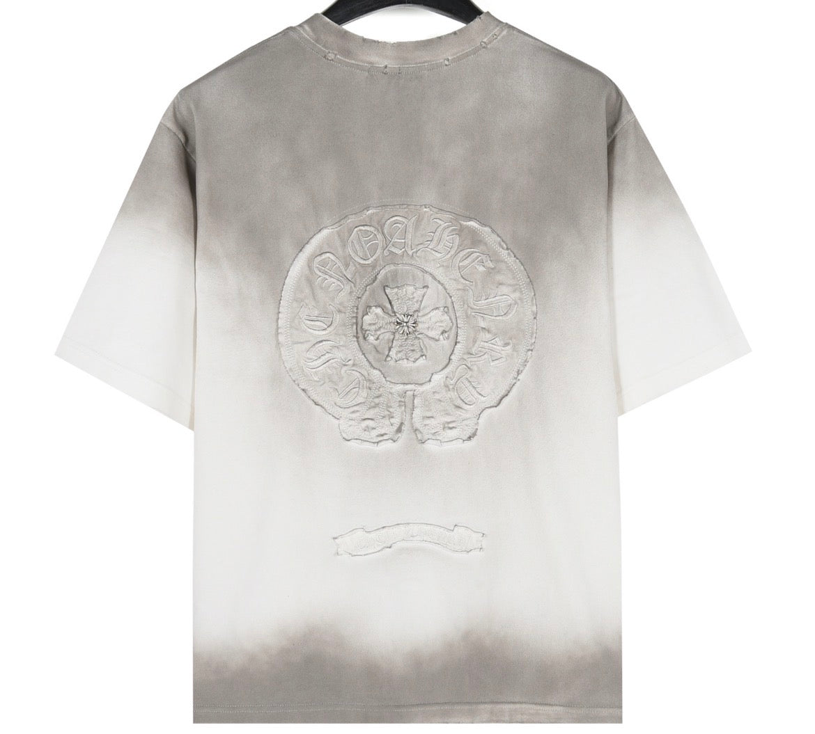 Chrome Hearts Cemetery T-Shirt Cream Vintage Wash Embroidered