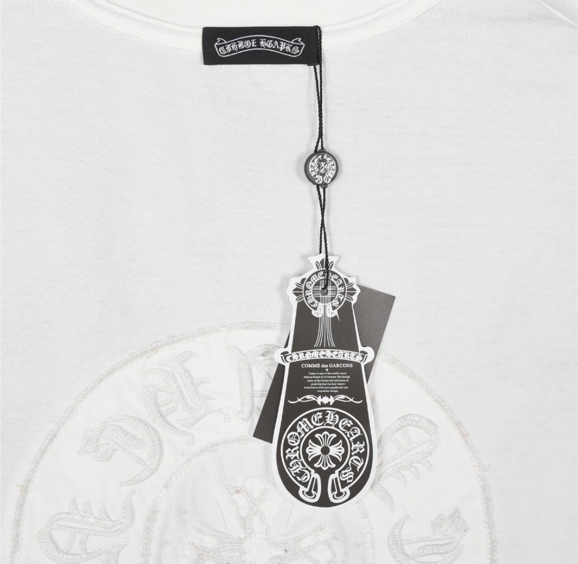 Chrome Hearts Cemetery T-Shirt Cream Vintage Wash Embroidered