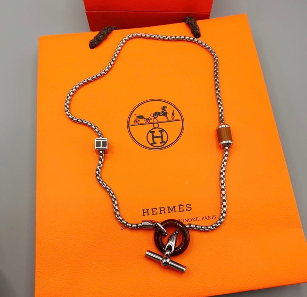 Hermès Meli-Melo Necklace Palladium Horn