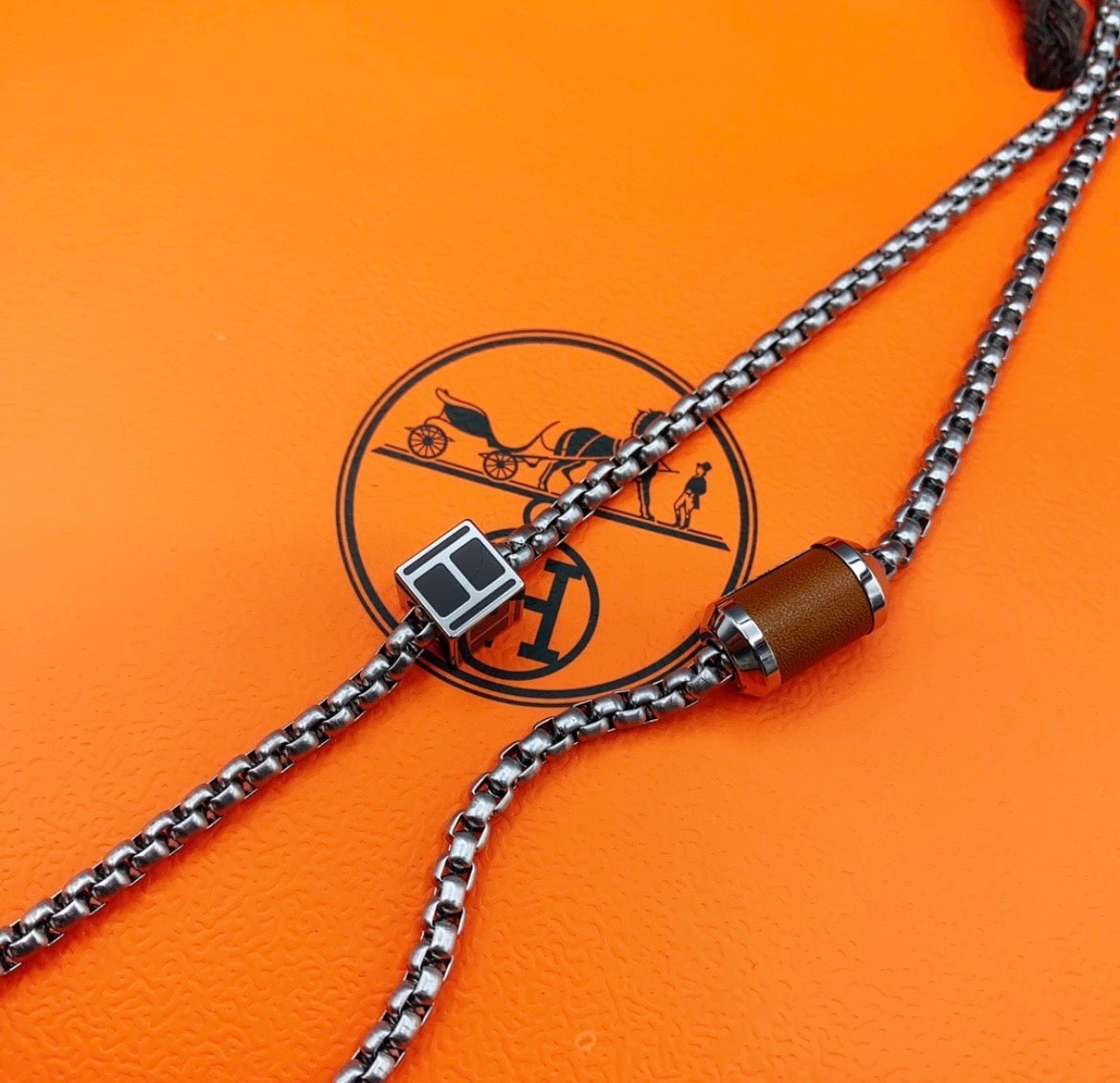 Hermès Meli-Melo Necklace Palladium Horn