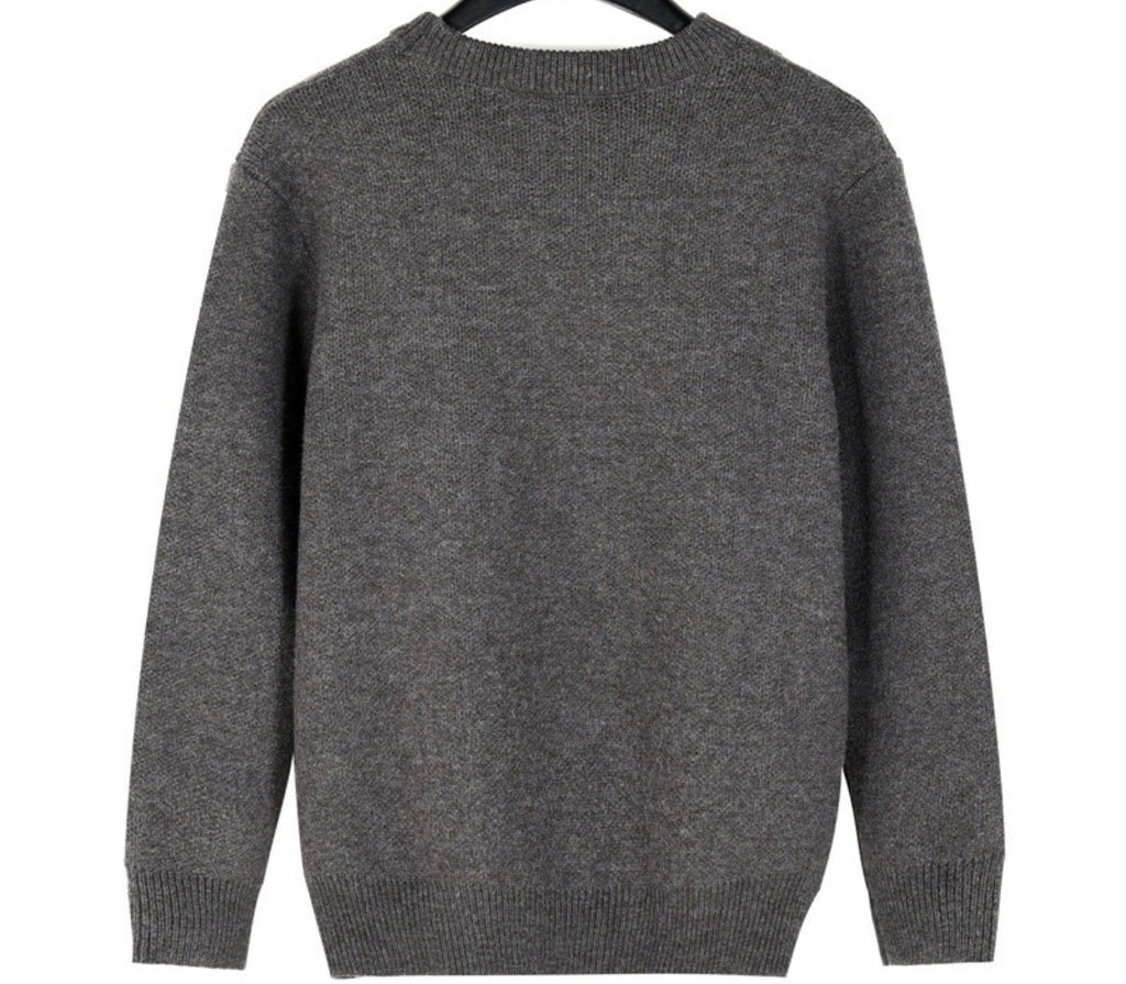 Louis Vuitton Charcoal Grey Monogram Knit Sweater