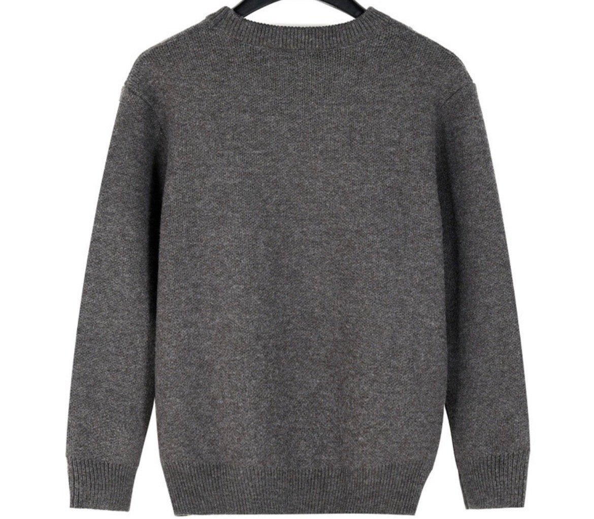 Louis Vuitton Charcoal Grey Monogram Knit Sweater