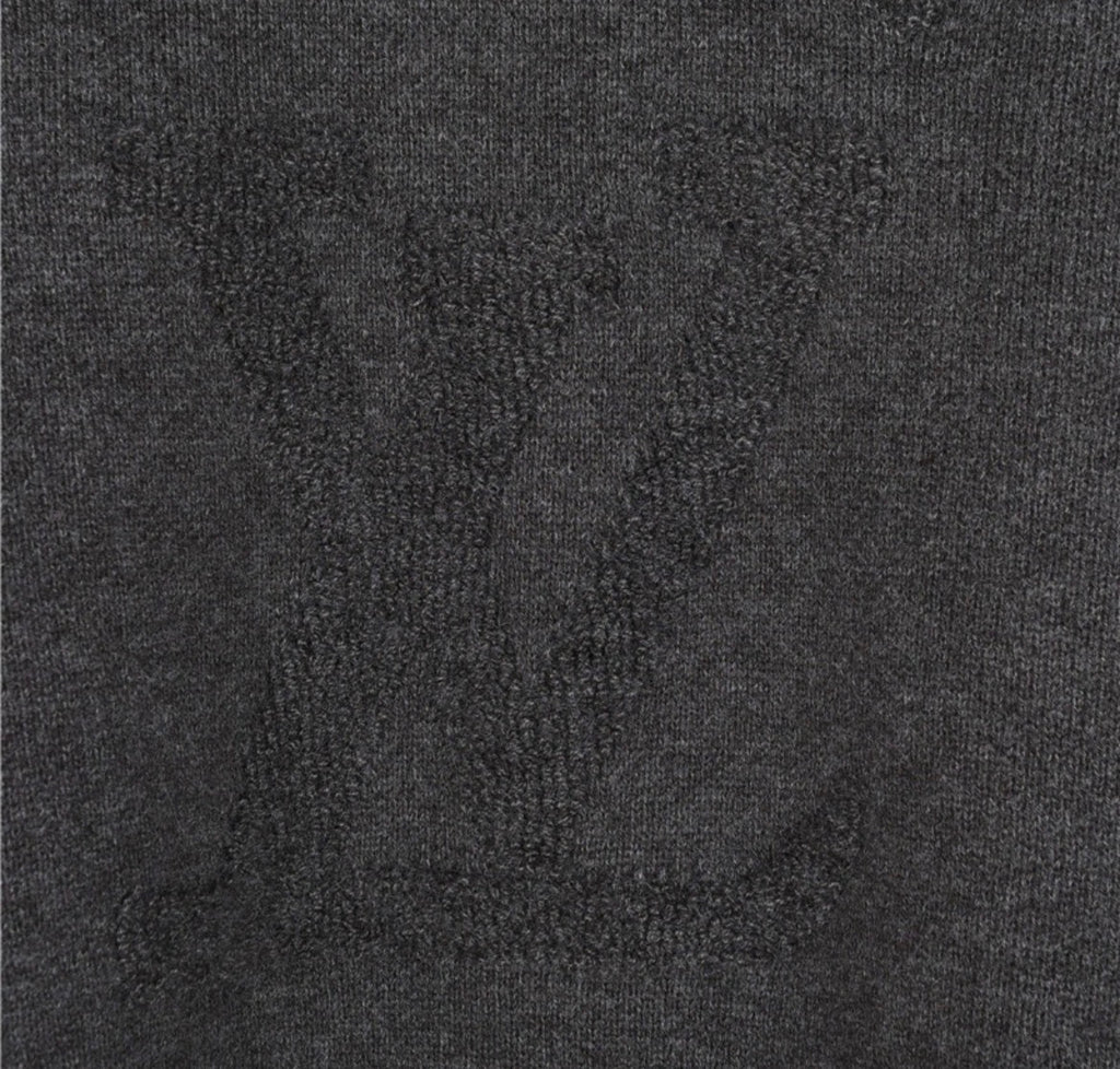 Louis Vuitton Charcoal Grey Monogram Knit Sweater