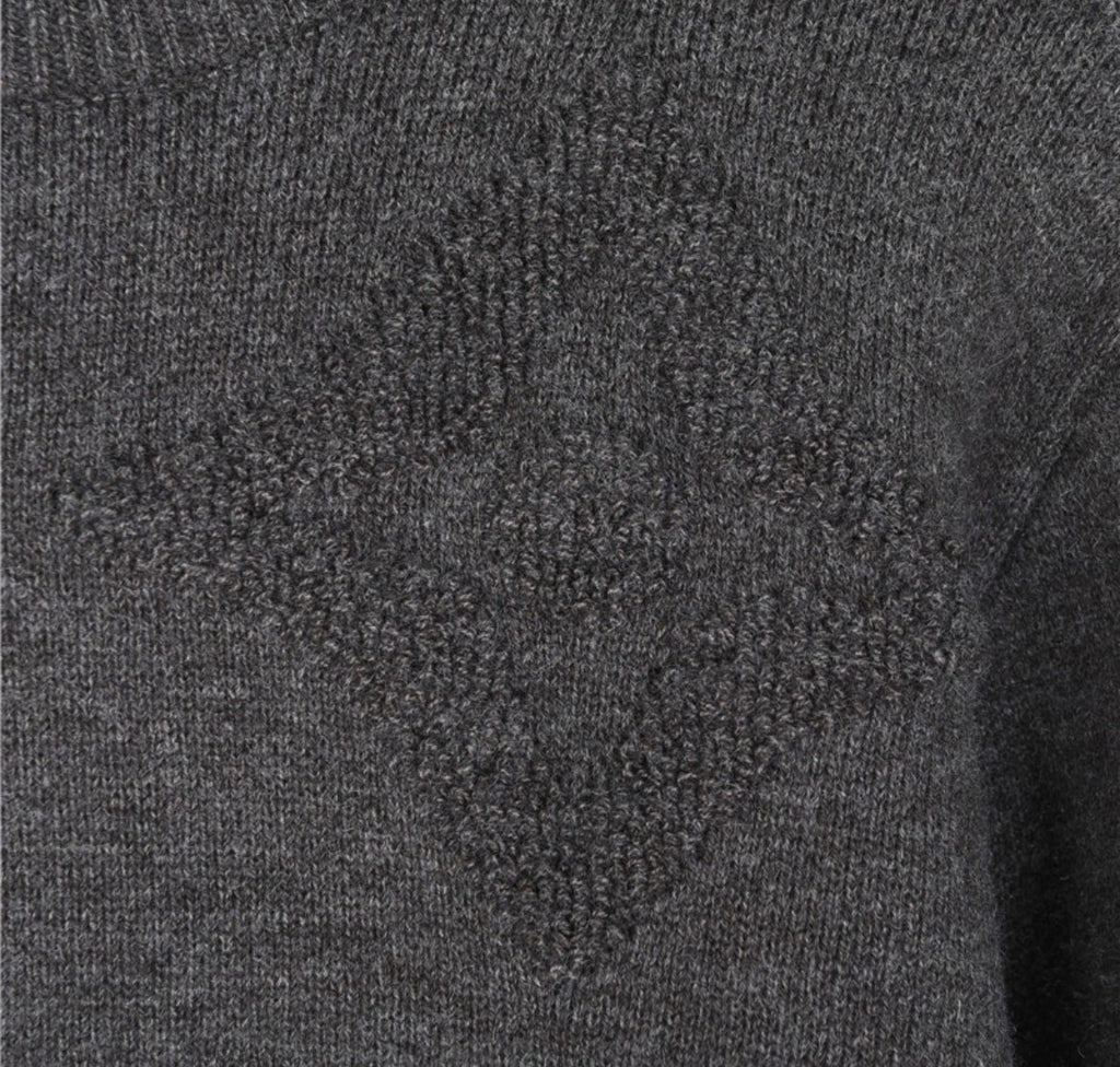 Louis Vuitton Charcoal Grey Monogram Knit Sweater