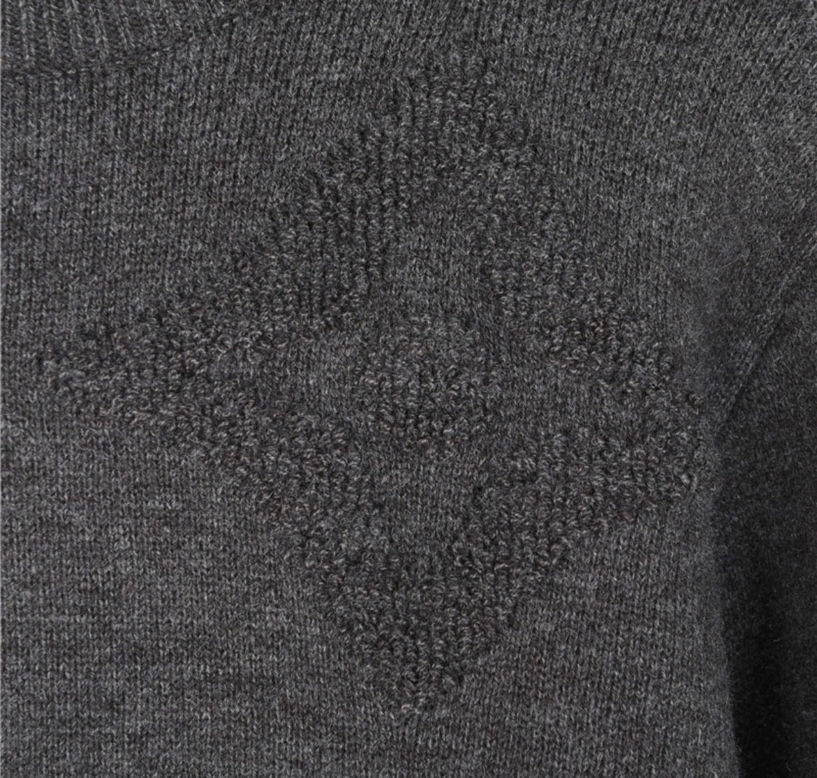 Louis Vuitton Charcoal Grey Monogram Knit Sweater