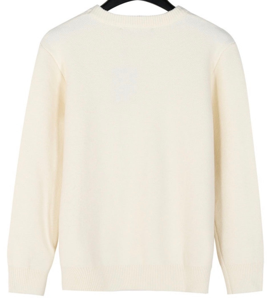 Louis Vuitton Ivory Monogram Knit Sweater