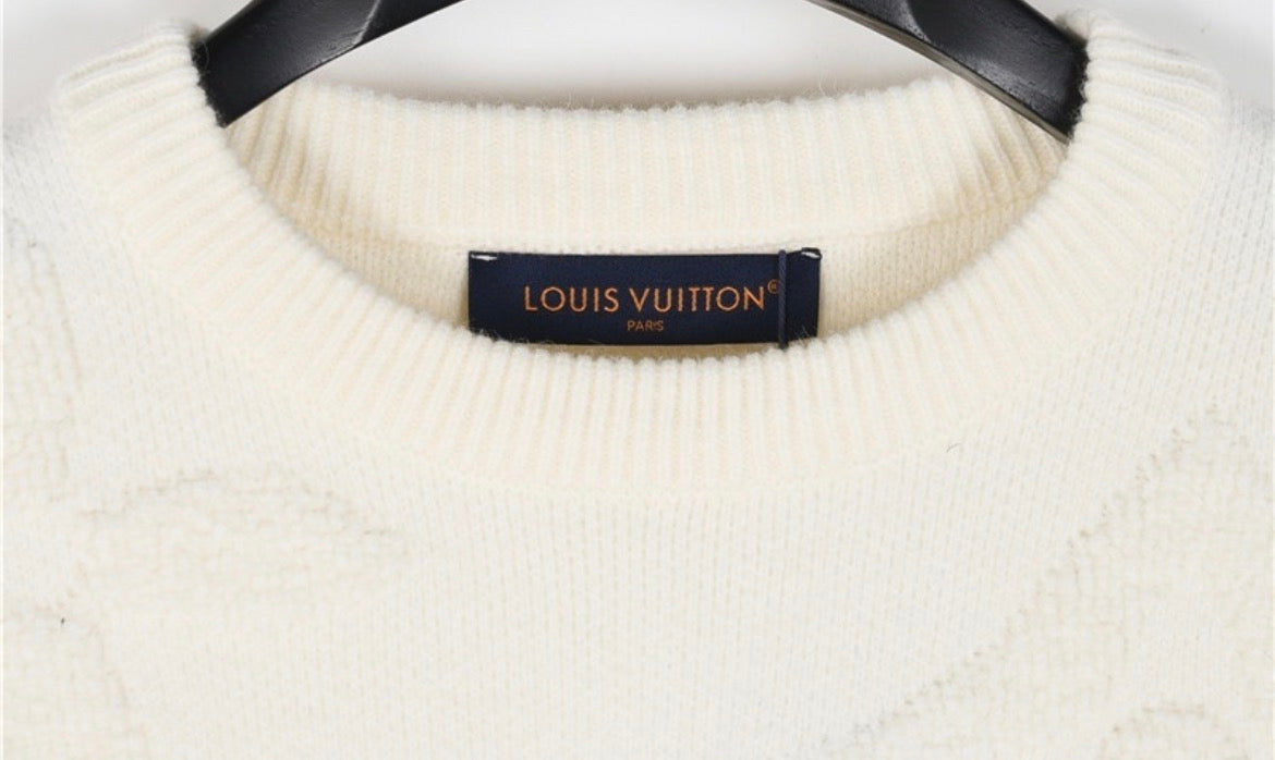 Louis Vuitton Ivory Monogram Knit Sweater