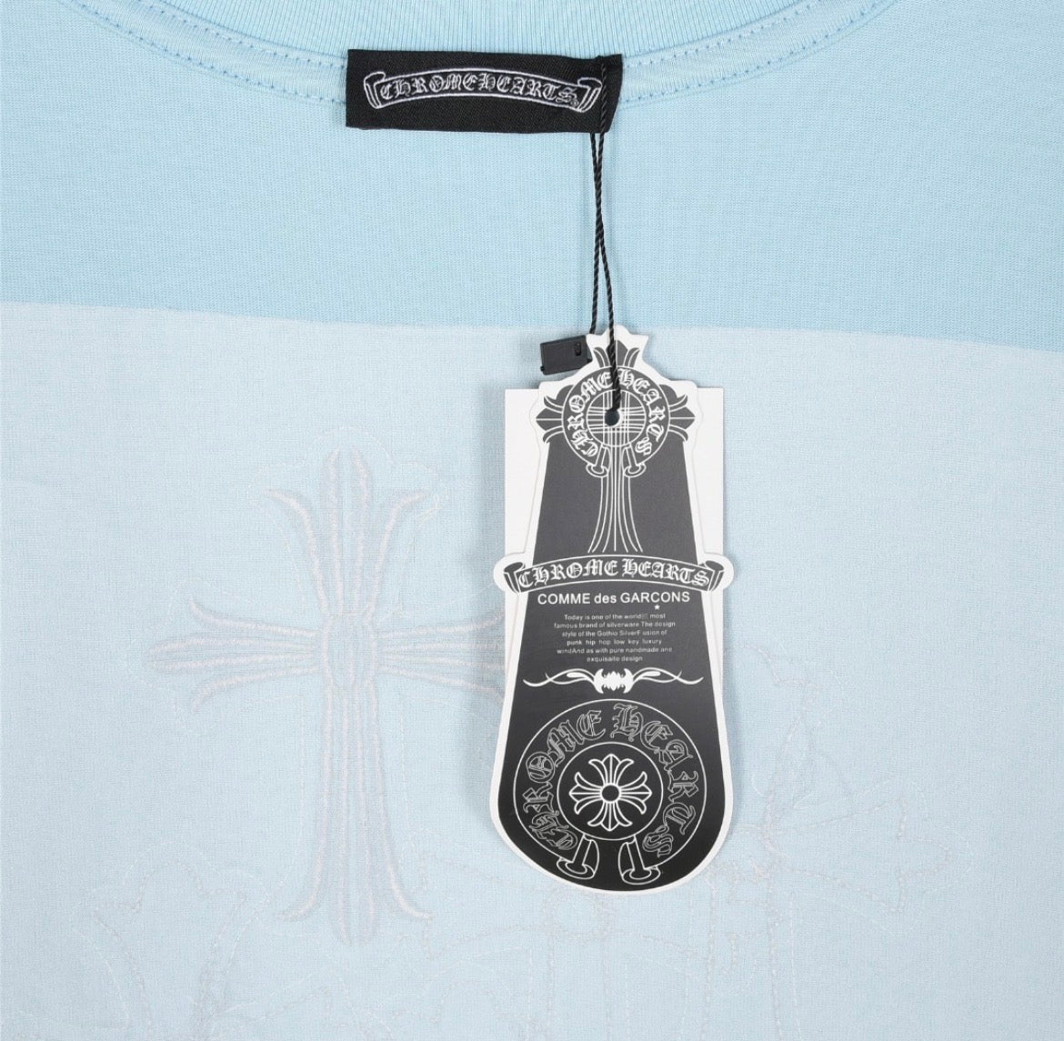 Chrome Hearts x Comme des Garçons Light Blue Cross T-Shirt