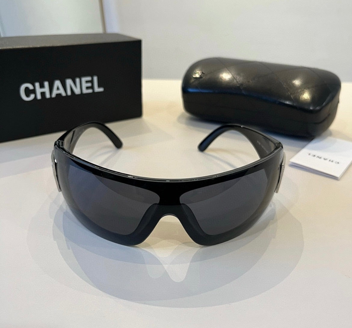 Chanel 6166 Black Shield Sunglasses