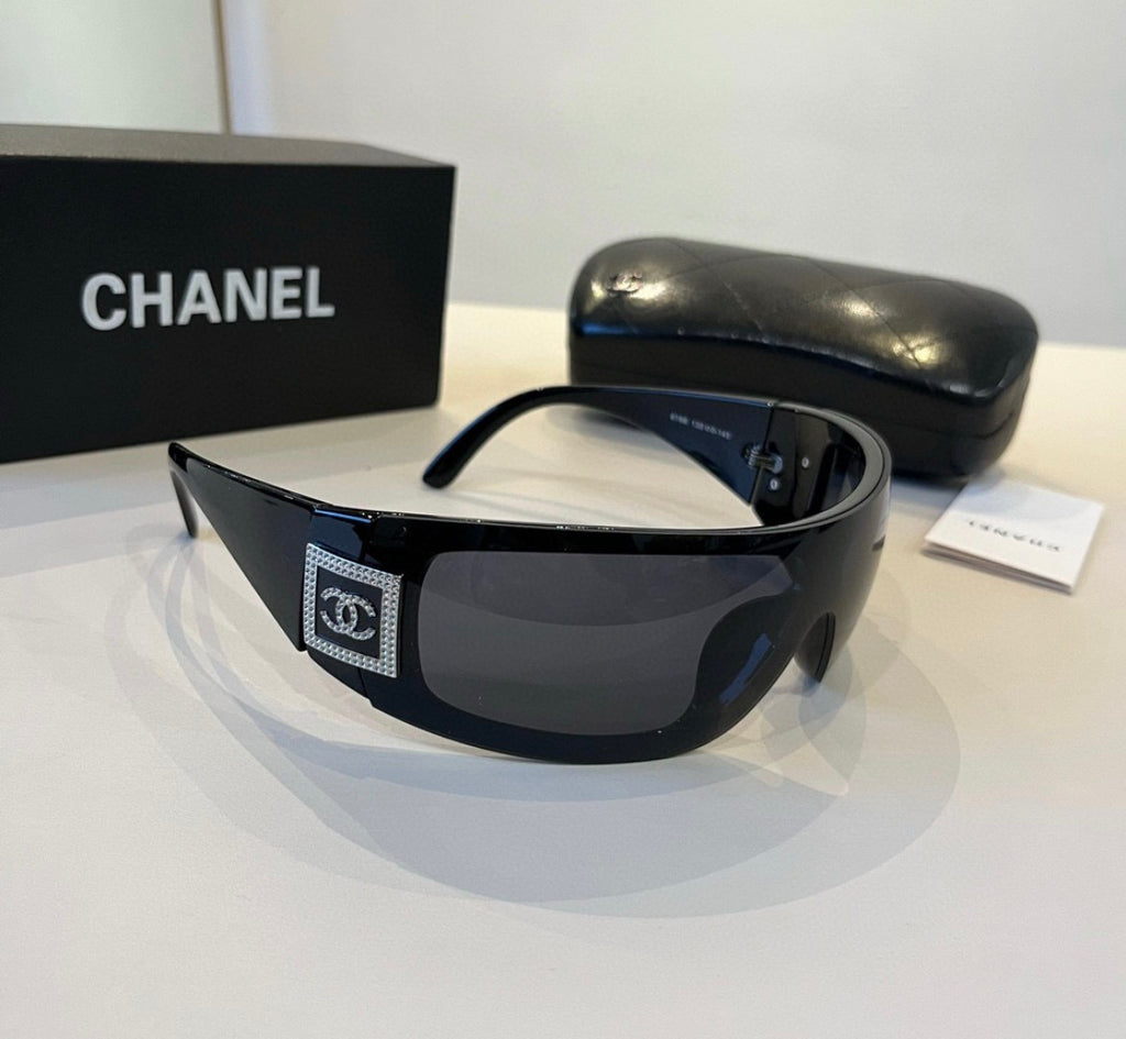 Chanel 6166 Black Shield Sunglasses