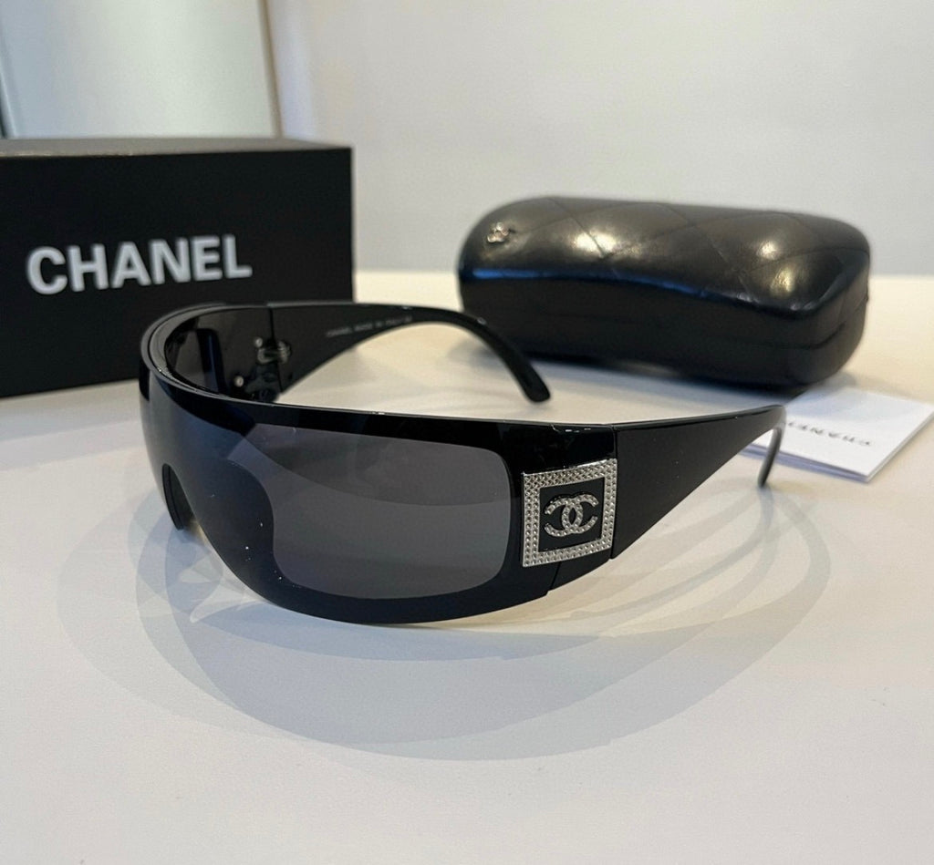 Chanel 6166 Black Shield Sunglasses