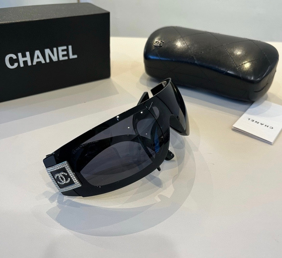 Chanel 6166 Black Shield Sunglasses