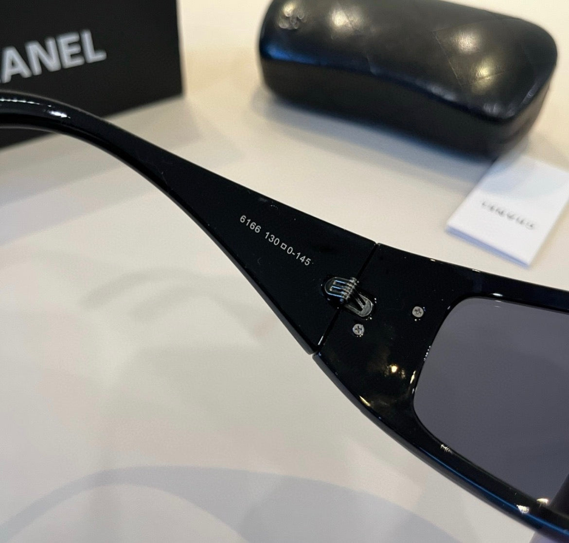 Chanel 6166 Black Shield Sunglasses