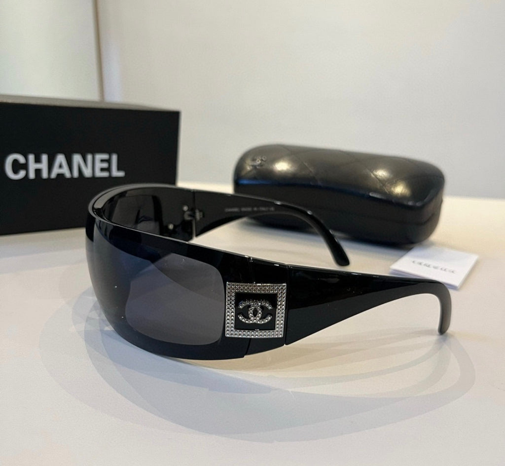 Chanel 6166 Black Shield Sunglasses