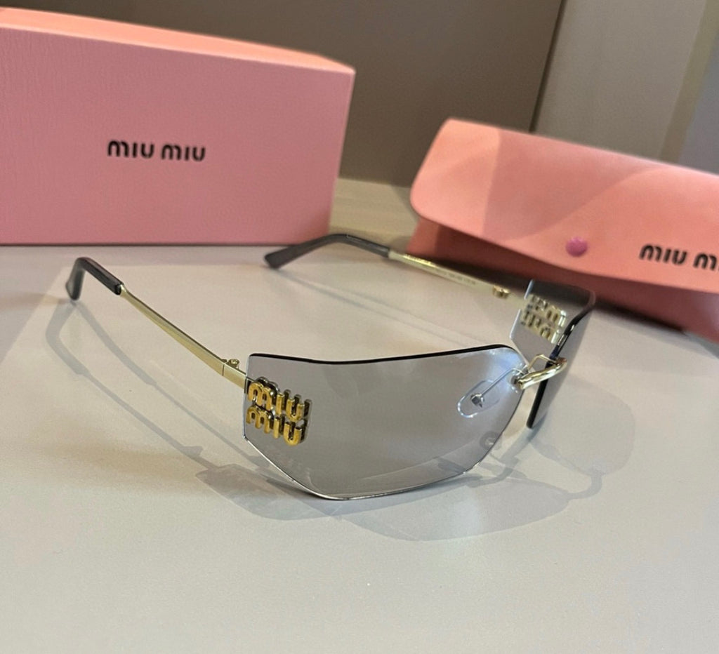 Miu Miu SMUA54 Clear Rimless Oval Sunglasses