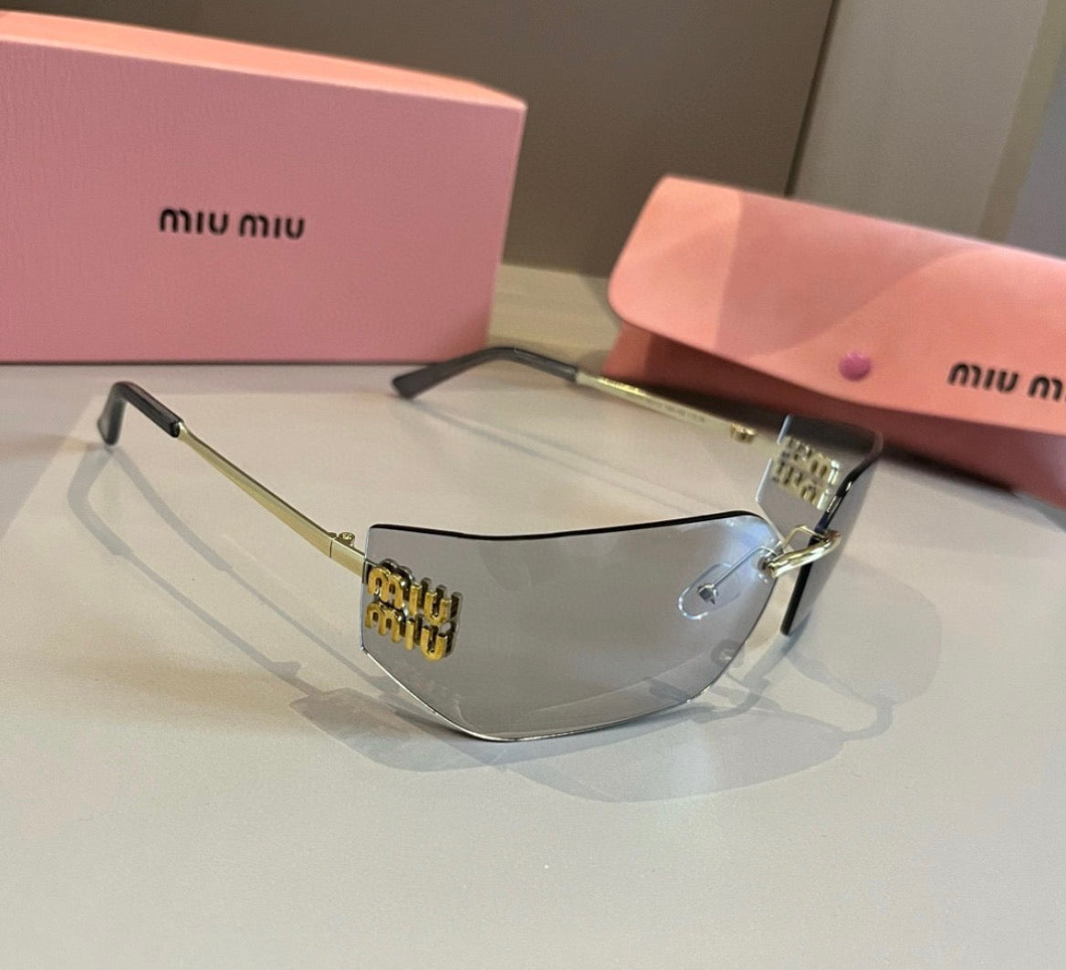 Miu Miu SMUA54 Clear Rimless Oval Sunglasses
