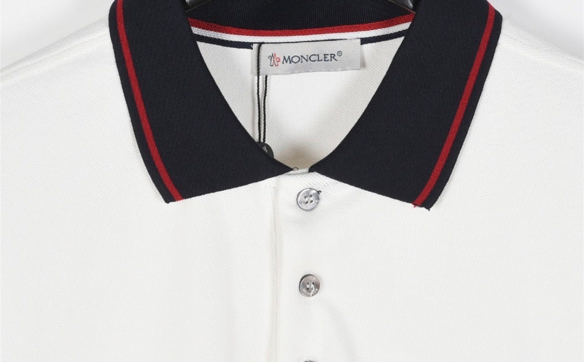 Moncler Logo Patch Cotton Piqué Polo Shirt