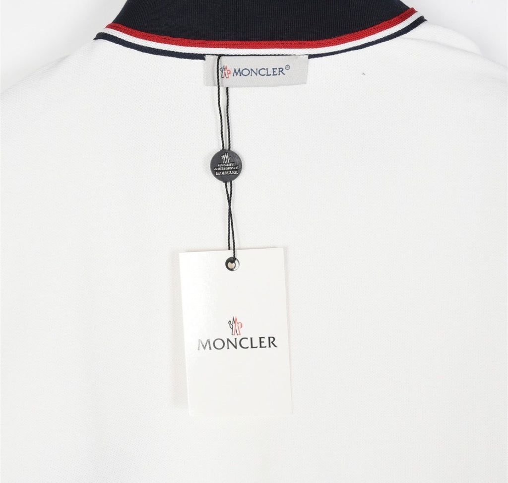 Moncler Logo Patch Cotton Piqué Polo Shirt