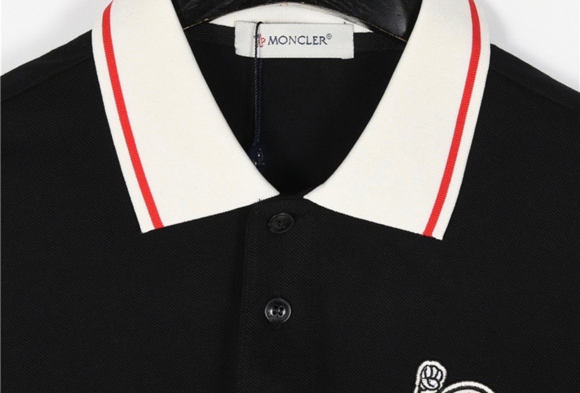 Moncler Navy Embroidered Logo Cotton Piqué Polo