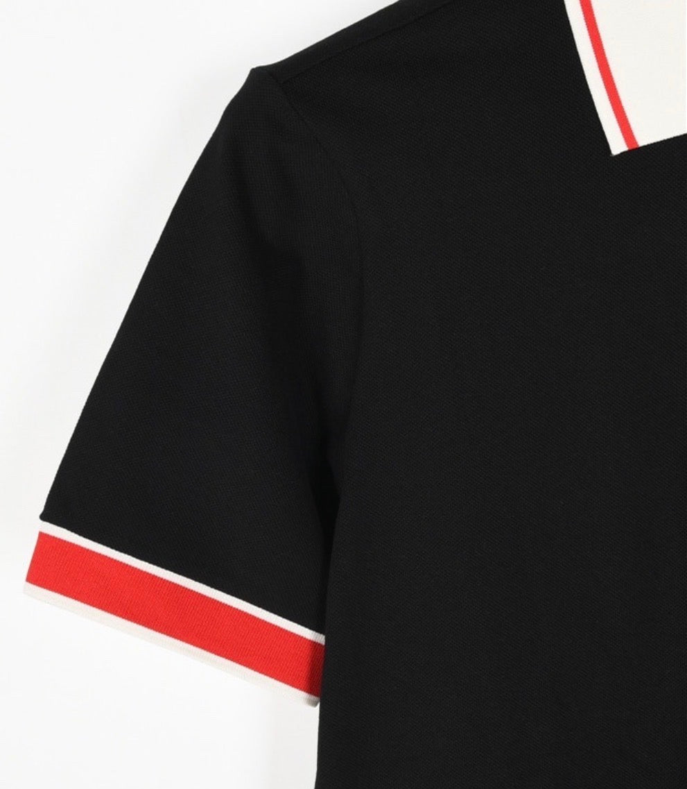 Moncler Navy Embroidered Logo Cotton Piqué Polo