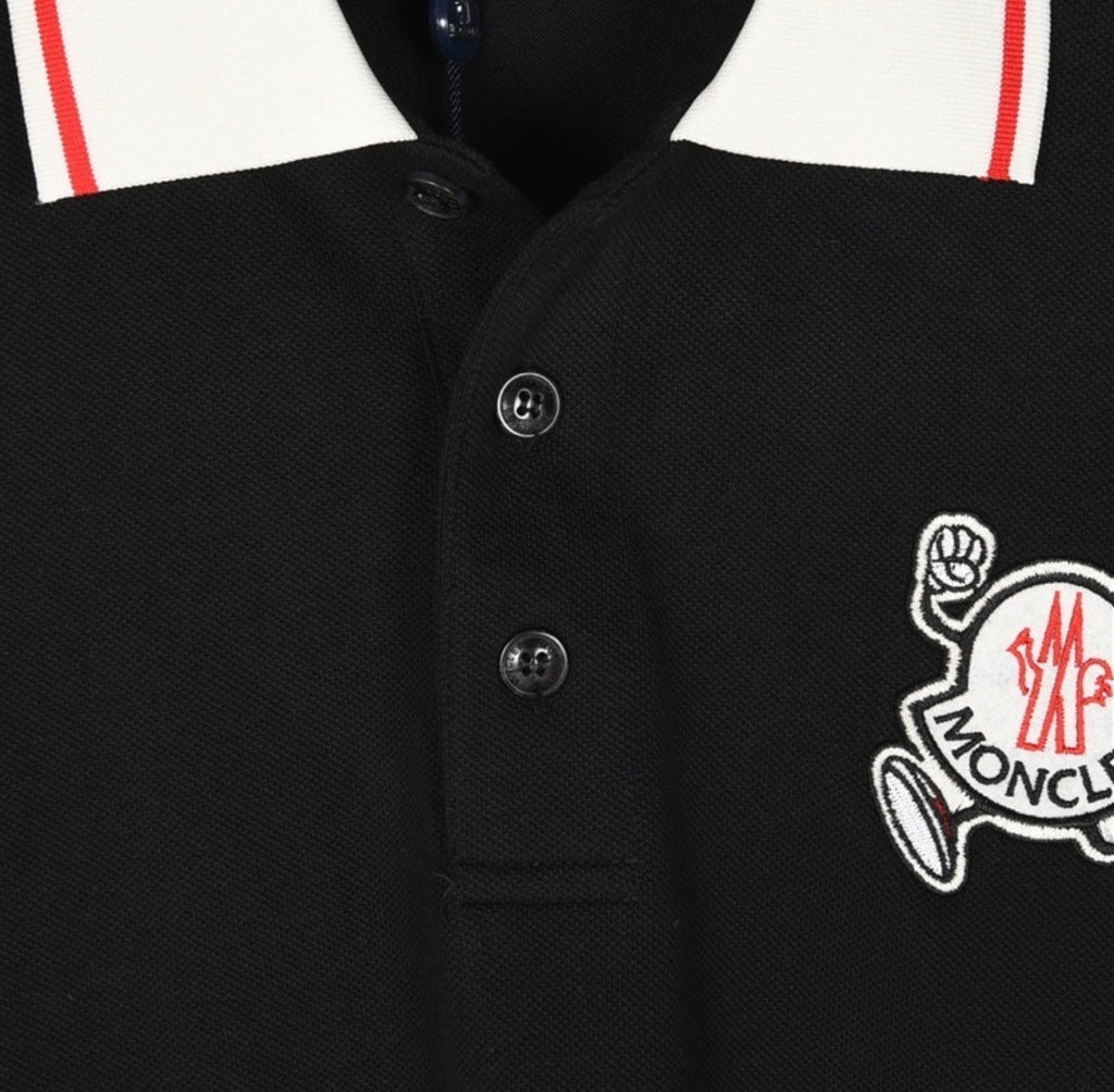 Moncler Navy Embroidered Logo Cotton Piqué Polo