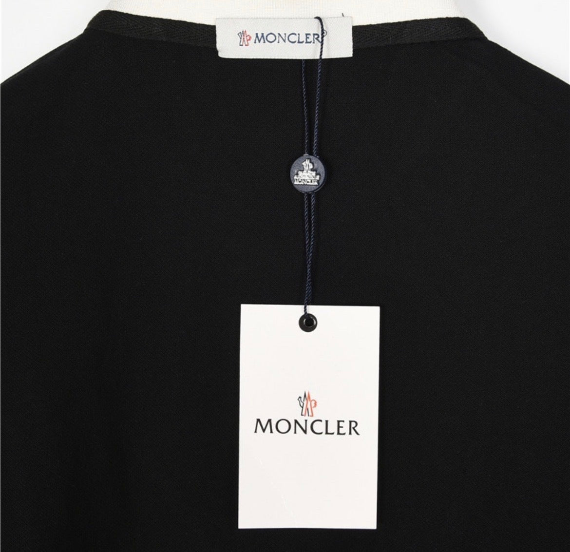 Moncler Navy Embroidered Logo Cotton Piqué Polo