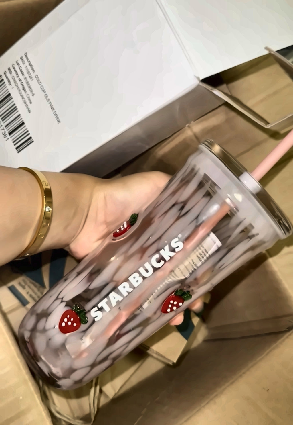 Starbucks Strawberry Pink Cold Cup | 24oz Reusable Tumbler